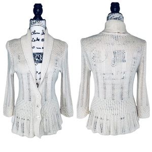 LAUREN BY RALPH LAUREN - Button Up Knit Cardigan Sweater - S